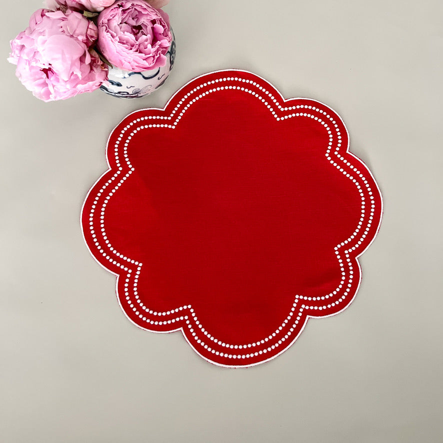 Red double dots placemat