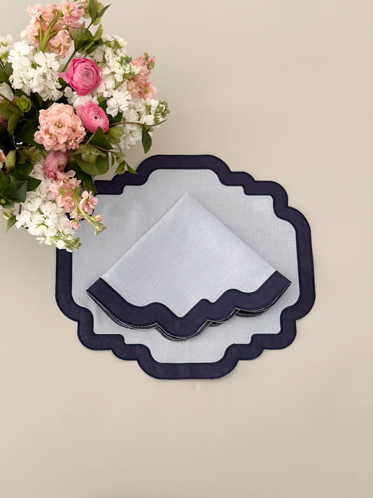 Blue with navy border