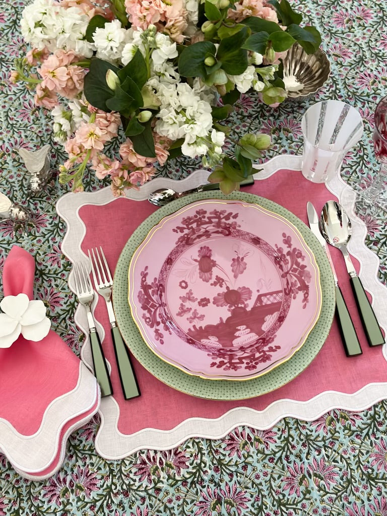 Wavy Pink with white border placemat