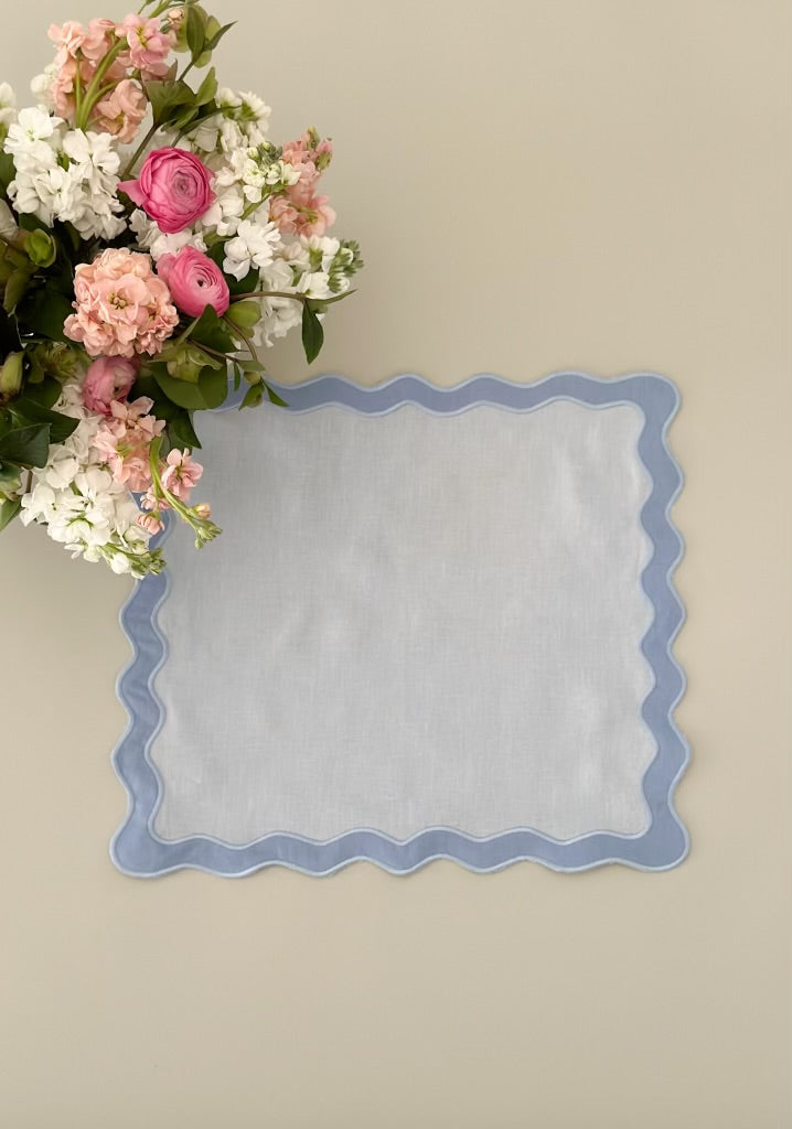 Wavy blue with blue border placemat