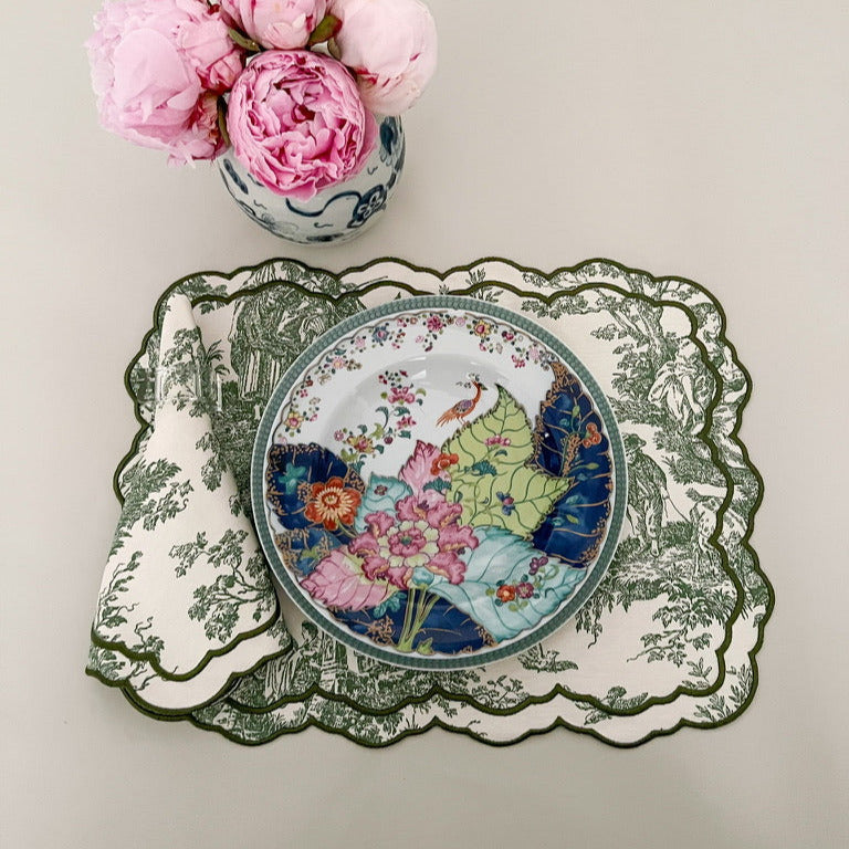 Green Toile placemat