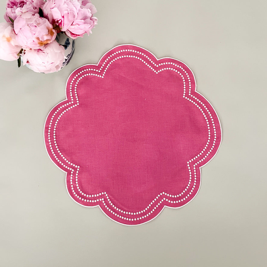 Pink double dots placemat