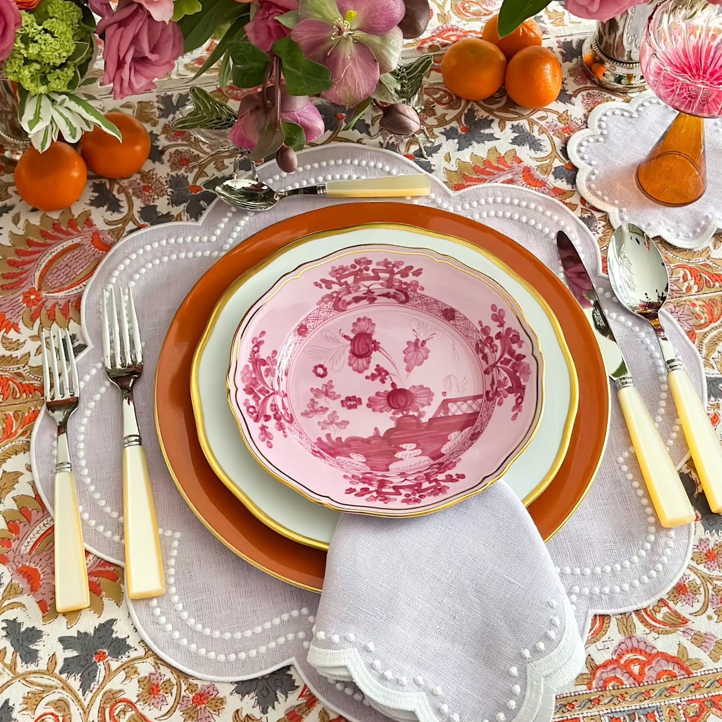 Fall print tablecloth, 72 x 132 in