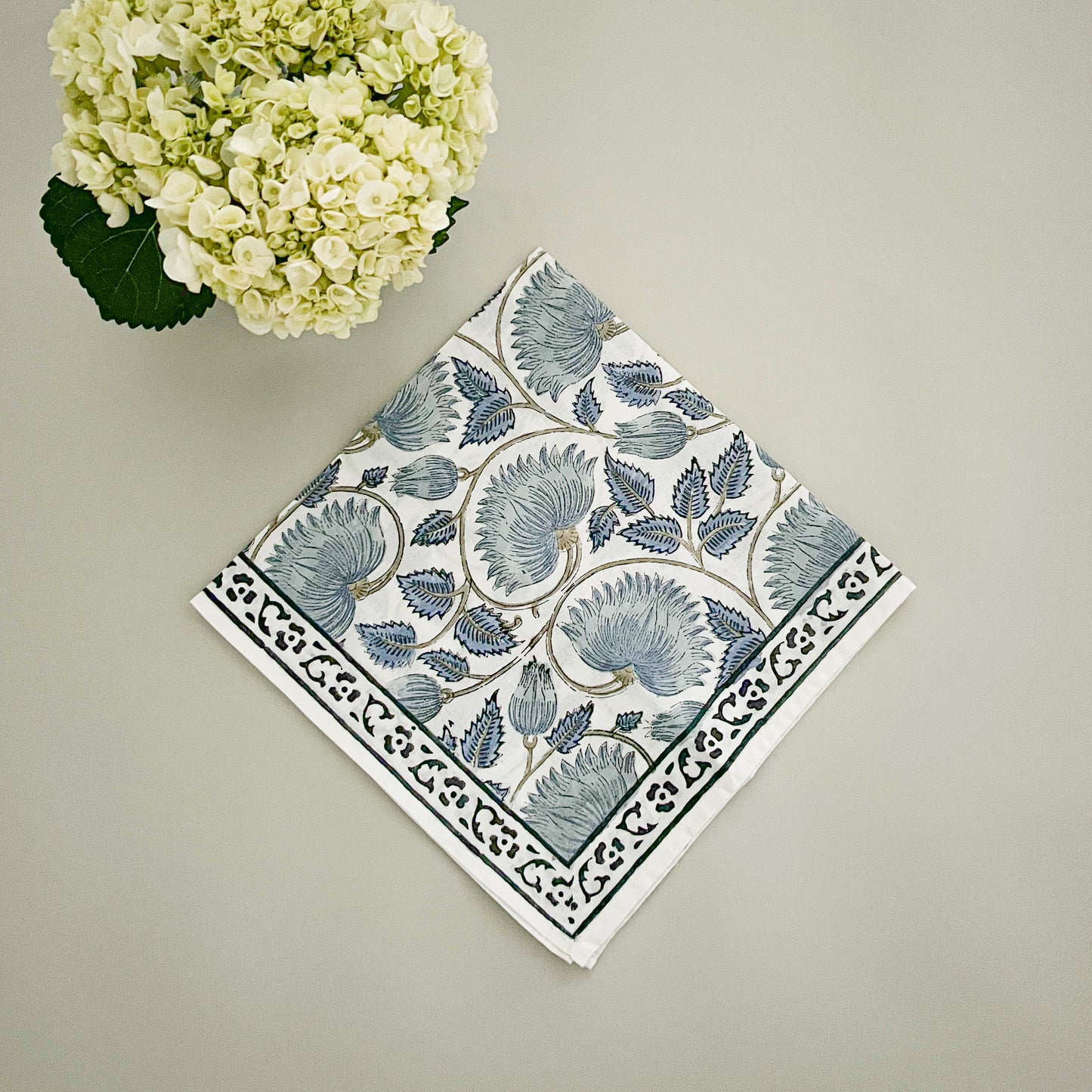 Block print dinner napkin
