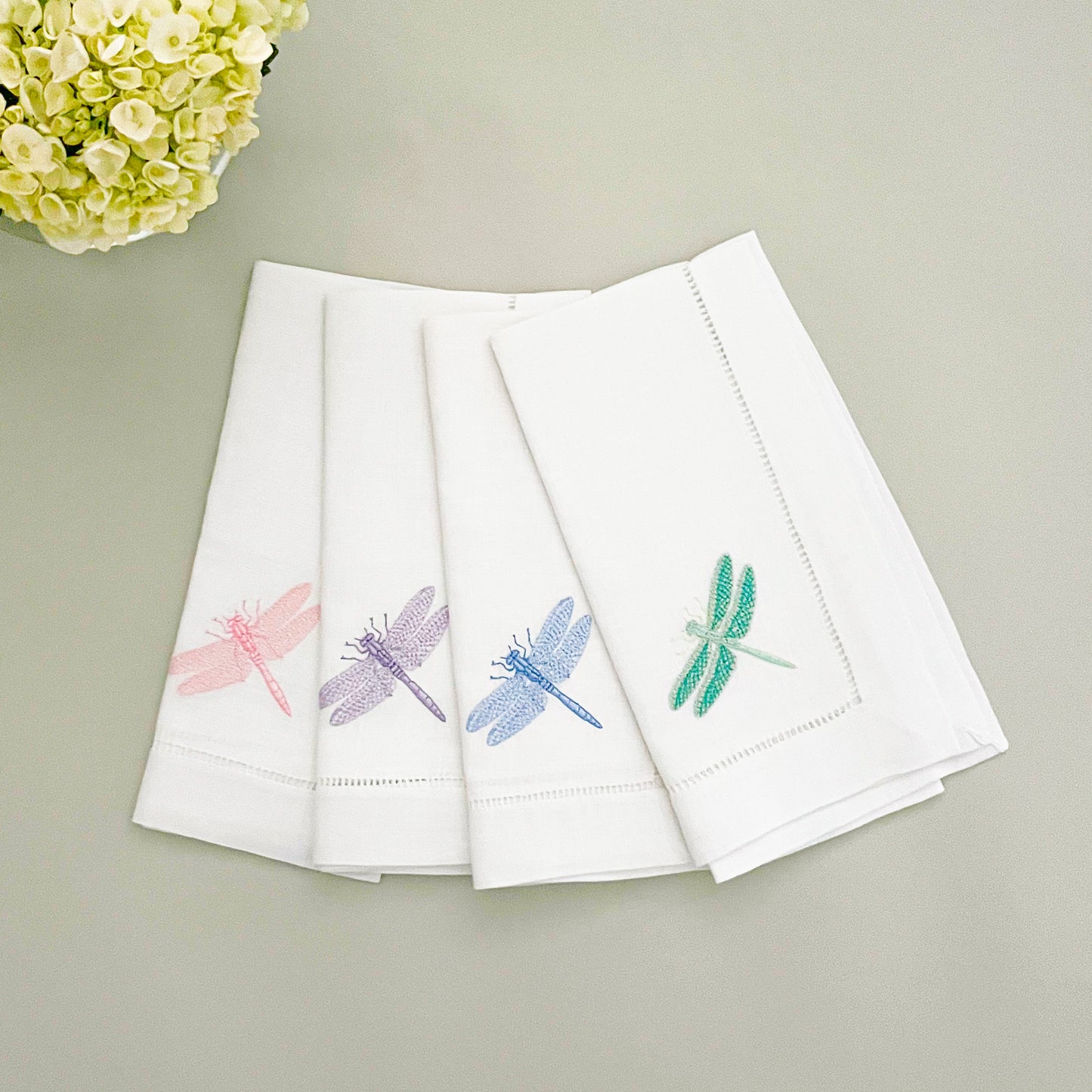 Embroidered dinner napkins
