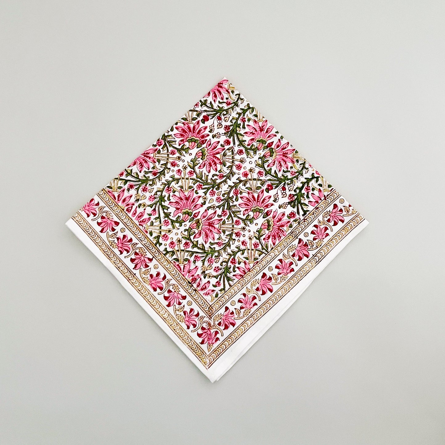 Block print dinner napkin, set of 2