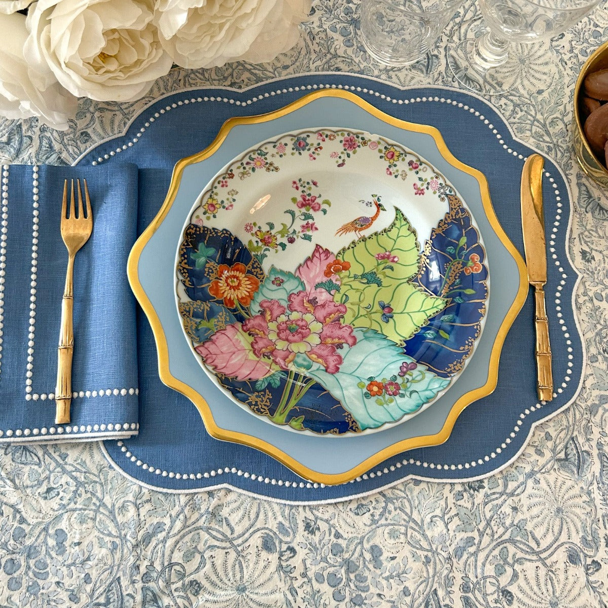 Blue dots placemat