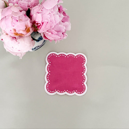 Scalloped cocktail napkins, set of 4