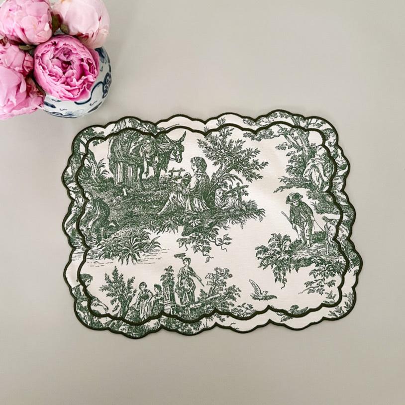 Green Toile placemat