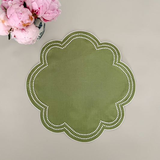 Green double dots placemat