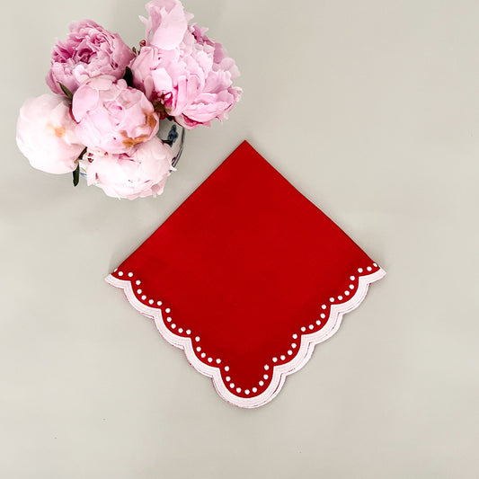 Red double dots napkin