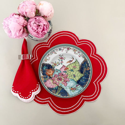 Red double dots placemat