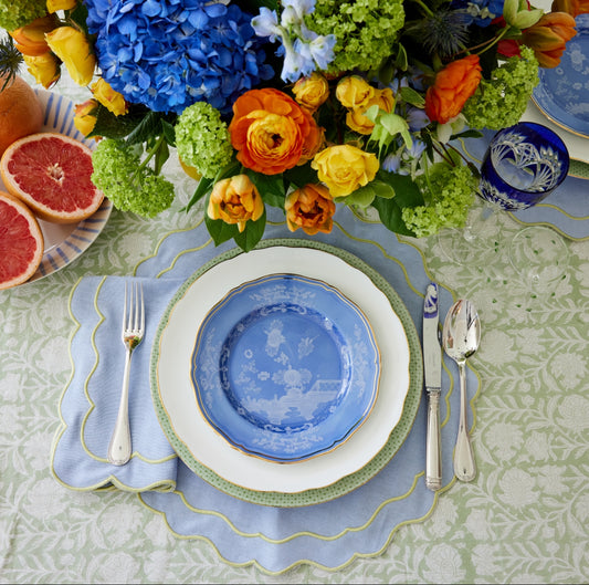 Blue with green border placemat