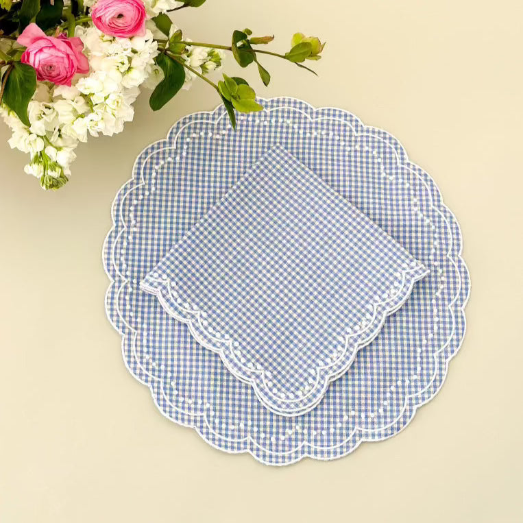 Gingham blue placemat