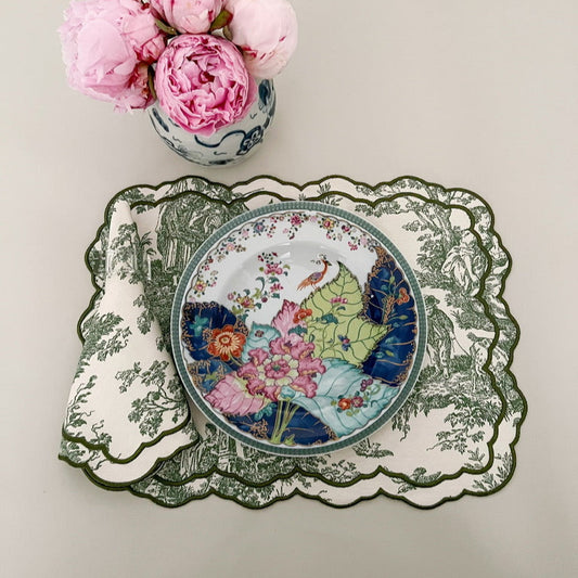 Green Toile placemat