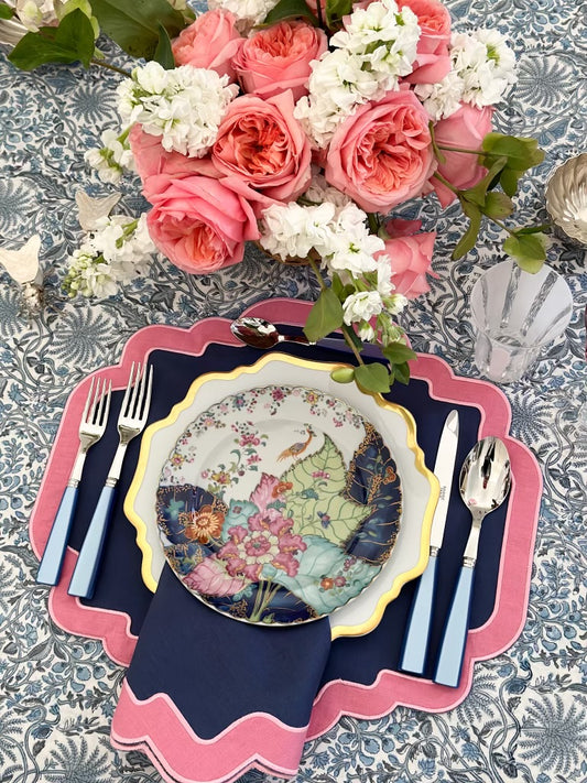 Navy with pink border placemat