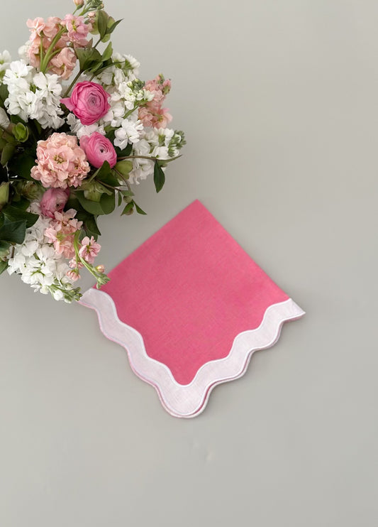 Wavy Pink with white border