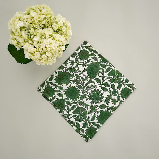 Block print dinner napkin