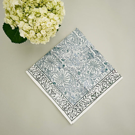 Block print dinner napkin