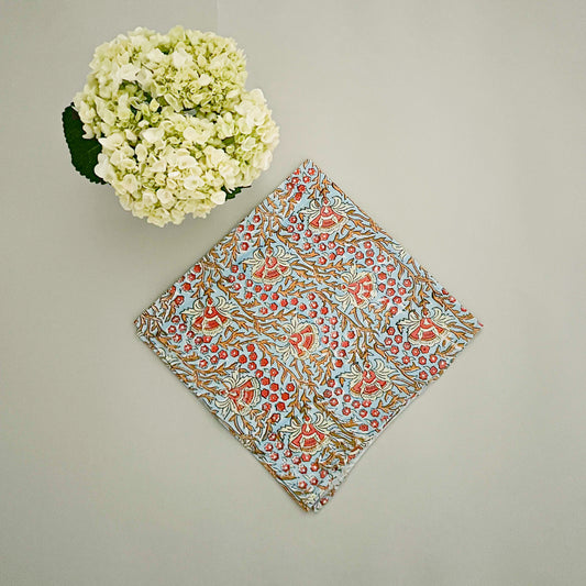 Block print dinner napkin