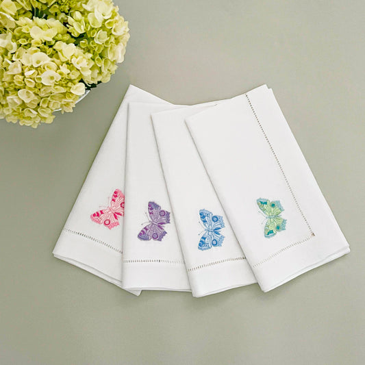 Embroidered dinner napkins
