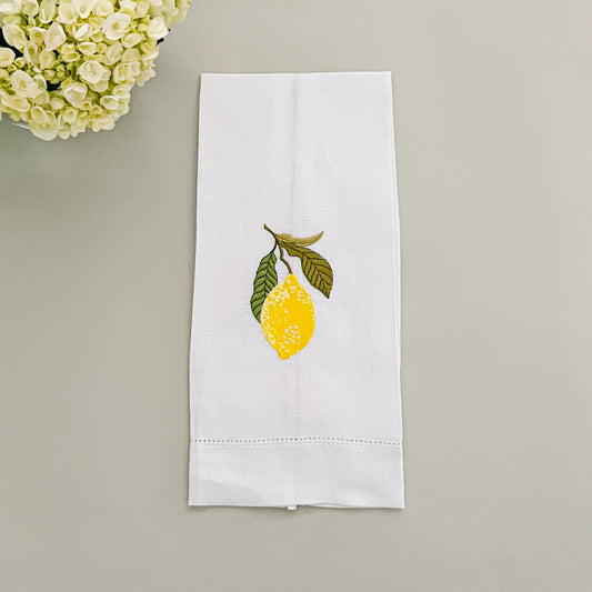 Linen Embroidered tea towel