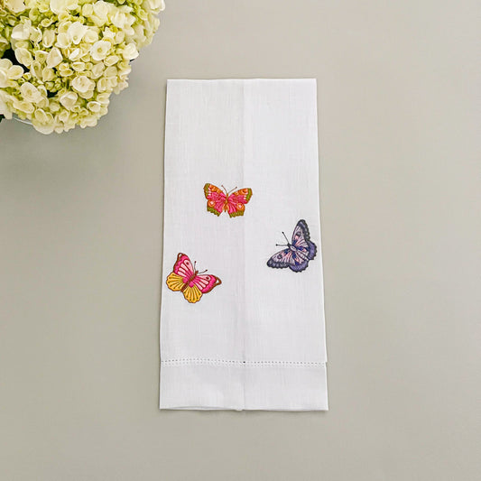 Linen Embroidered tea towel