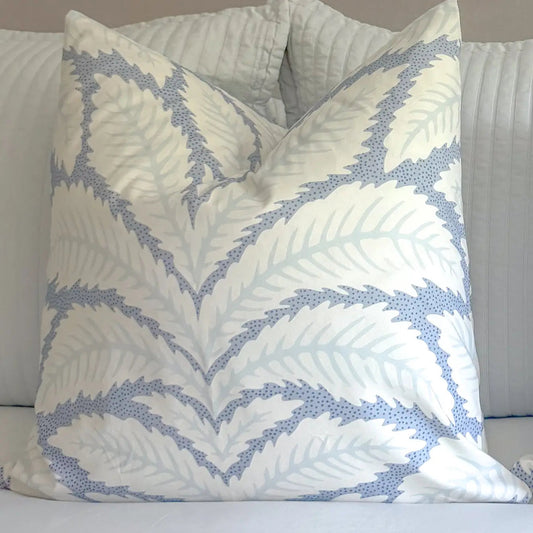 Blue Leaves Throw Pillow Cover