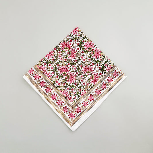 Block print dinner napkin, set of 2