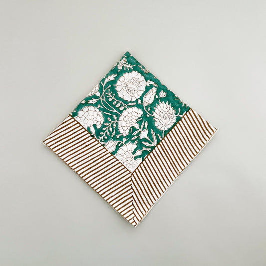 Block print dinner napkin