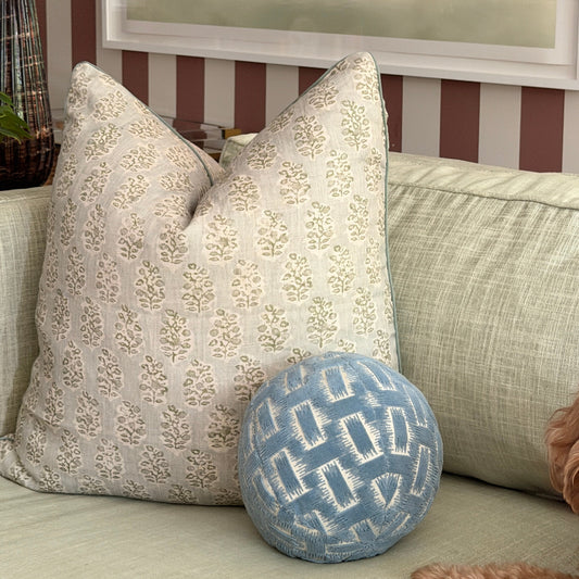 Linen English Garden Throw Pillow Cover