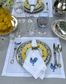 Hen and egg placemats and napkins, set of 4