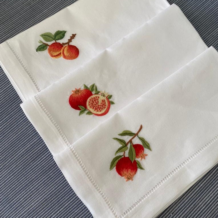 Embroidered dinner napkin