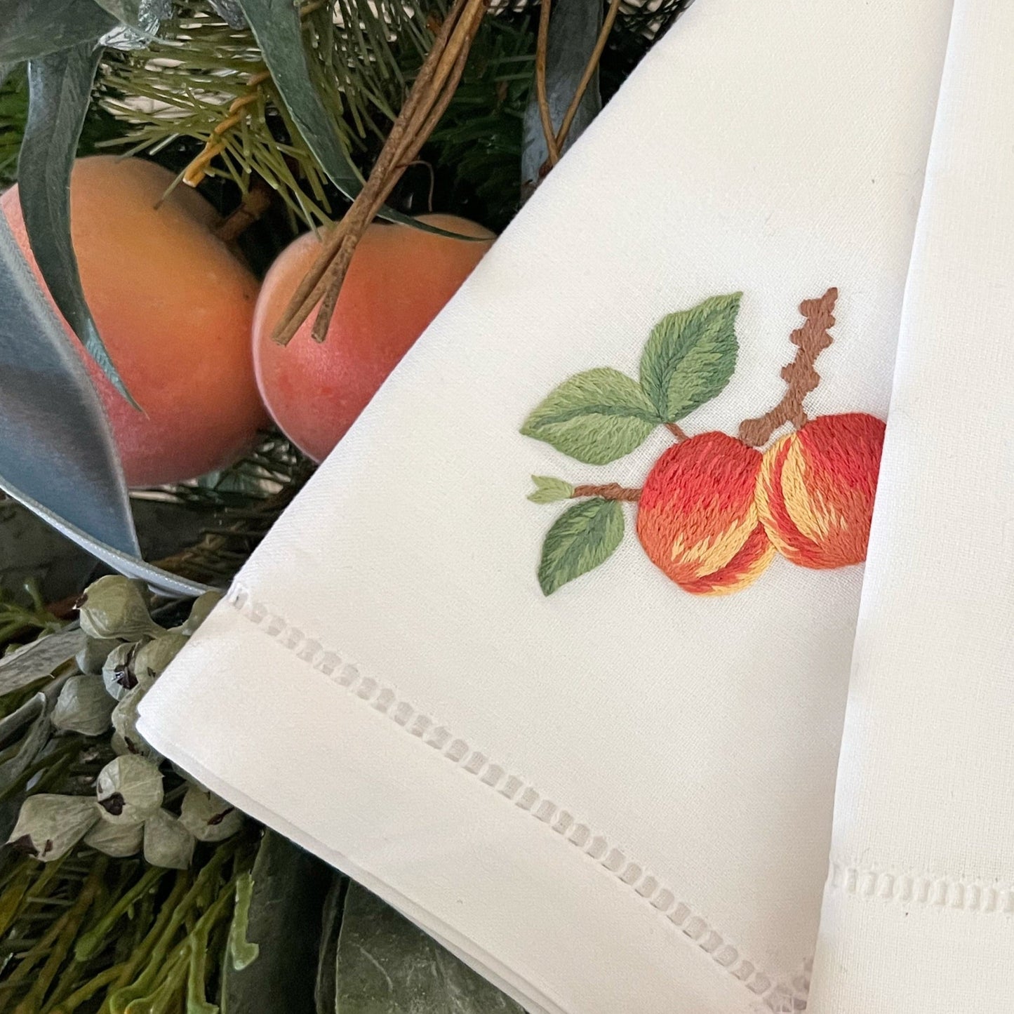 Embroidered dinner napkin