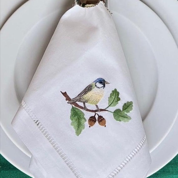 Embroidered dinner napkin