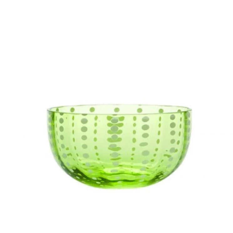 Green dots bowl, set of 2